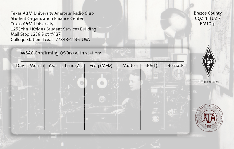 Back of Current W5AC QSL Card
